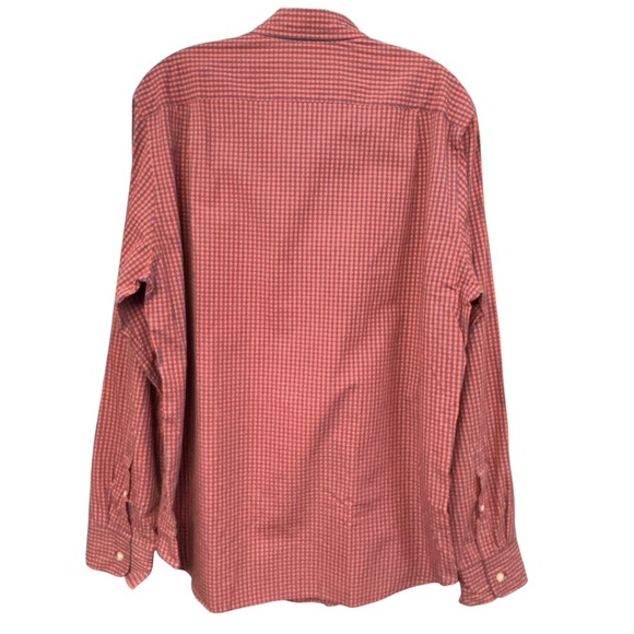 J.Crew Mens Medium Button Down Red Blue Gingham Long Sleeve Cotton Shirt - Picture 2 of 6